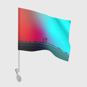 Флаг для автомобиля с принтом Open World в Ухте, 100% полиэстер | Размер: 30*21 см | world | арт | другой мир | иллюстрация | рик