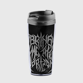 Термокружка-непроливайка с принтом Bring Me the Horizon в Ухте, внутренняя часть — пищевой пластик, наружная часть — прозрачный пластик, между ними — полиграфическая вставка с рисунком | объем — 350 мл, герметичная крышка | bmth | bring me the horizon | horizon | группы | музыка | рок