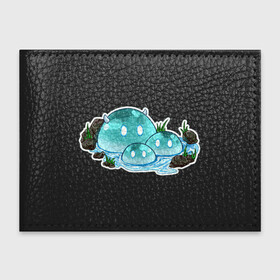 Обложка для студенческого билета с принтом Слаймы в пруду в Ухте, натуральная кожа | Размер: 11*8 см; Печать на всей внешней стороне | Тематика изображения на принте: арт | вода | гидро | пруд | рисунок | слайм | слаймы