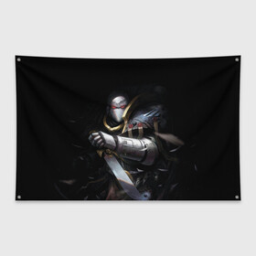 Флаг-баннер с принтом Спейсмарин с ножом в Ухте, 100% полиэстер | размер 67 х 109 см, плотность ткани — 95 г/м2; по краям флага есть четыре люверса для крепления | imperium | space marine | warhammer | вархаммер | космодесантник | ножи