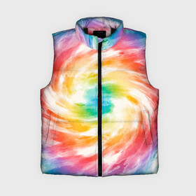 Женский жилет утепленный 3D РАДУЖНЫЙ УРАГАН | HURRICANE (Z): в Ухте,  |  | color | dirty | paints | texture | брызги | брызги красок | вихрь | краски | радужный ураган | текстура | ураган