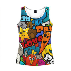Женская майка 3D LOVE | PEACE | PARTY (Z): в Ухте, 100% полиэстер | круглая горловина, прямой силуэт, длина до линии бедра | anarchy | hippies | party | peace | анархизм | анархия | вечеринка | два пальца | знак | знаки | любовь | мир | овощи | фрукты | хиппи