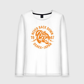 Женский лонгслив хлопок с принтом Никогда не сдавайся в Ухте, 100% хлопок |  | 2022 | animal | cat | lion | tiger | год тигра | животные | зверь | зубы | кот | кошка | лев | охотник | полосатый | природа | тигр | тигренок | тигрица | хищник