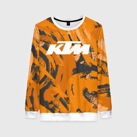 Женский свитшот 3D с принтом KTM | КТМ (Z) в Ухте, 100% полиэстер с мягким внутренним слоем | круглый вырез горловины, мягкая резинка на манжетах и поясе, свободная посадка по фигуре | Тематика изображения на принте: enduro | grange | ktm | moto | moto sport | motocycle | sportmotorcycle | гранж | ктм | мото | мото спорт | мотоспорт | спорт мото