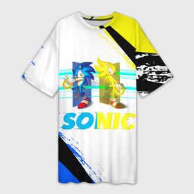 Платье-футболка 3D СУПЕР СОНИК (Z): в Ухте,  |  | blaze the cat | hedgehog | logo | sega | silver | sonic | speed sonic | super sonic | быстрый ёж | ёж соник | лого | логотип | метал соник | сега | сильвер | синий ёж | соник | супер соник