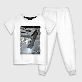 Детская пижама хлопок Старт ракеты Space X: в Ухте, 100% хлопок |  брюки и футболка прямого кроя, без карманов, на брюках мягкая резинка на поясе и по низу штанин
 | cosmodrome | elon musk | fire | rocket | space x | start | илон маск | космодром | огонь | ракета | старт