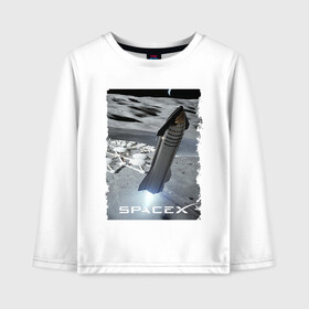 Детский лонгслив хлопок Старт ракеты Space X: в Ухте, 100% хлопок | круглый вырез горловины, полуприлегающий силуэт, длина до линии бедер | cosmodrome | elon musk | fire | rocket | space x | start | илон маск | космодром | огонь | ракета | старт