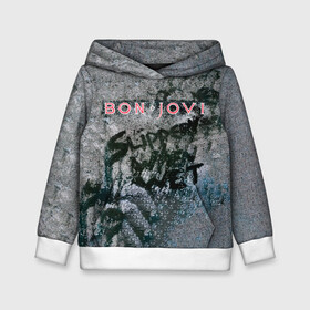 Детская толстовка 3D с принтом Slippery When Wet - Bon Jovi в Ухте, 100% полиэстер | двухслойный капюшон со шнурком для регулировки, мягкие манжеты на рукавах и по низу толстовки, спереди карман-кенгуру с мягким внутренним слоем | Тематика изображения на принте: bon jovi | john | альбом | арена | бон | бон джови | глэм | группа | джови | джон | метал | музыка | надпись | песни | поп | попрок | рок | рокер | смайл | солист | софт | стена | хард | хеви | хевиметал
