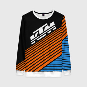 Женский свитшот 3D с принтом KTM | КТМ (Z) в Ухте, 100% полиэстер с мягким внутренним слоем | круглый вырез горловины, мягкая резинка на манжетах и поясе, свободная посадка по фигуре | enduro | ktm | moto | moto sport | motocycle | sportmotorcycle | ктм | мото | мото спорт | мотоспорт | спорт мото