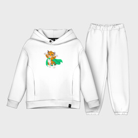 Детский костюм хлопок Oversize с принтом Тигр Супергерой в Ухте,  |  | 2022 | animal | cat | lion | tiger | год тигра | животные | зверь | зубы | кот | кошка | лев | охотник | полосатый | природа | тигр | тигренок | тигрица | хищник