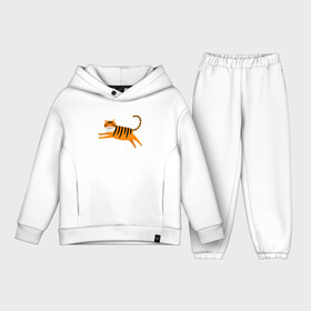 Детский костюм хлопок Oversize с принтом Jumping Tiger в Ухте,  |  | 2022 | animal | cat | lion | tiger | год тигра | животные | зверь | зубы | кот | кошка | лев | охотник | полосатый | природа | тигр | тигренок | тигрица | хищник