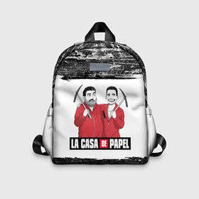 Детский рюкзак 3D с принтом Moscow | Rio | La Casa de Papel в Ухте, 100% полиэстер | лямки с регулируемой длиной, сверху петелька, чтобы рюкзак можно было повесить на вешалку. Основное отделение закрывается на молнию, как и внешний карман. Внутри дополнительный карман. По бокам два дополнительных кармашка | la casa de papel | moscow | netflix | resistencia | rio | бумажный дом | москва | рио