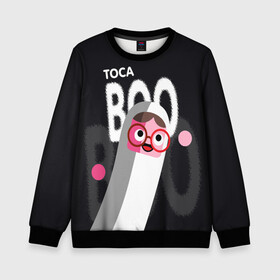 Детский свитшот 3D с принтом Toca Boo в Ухте, 100% полиэстер | свободная посадка, прямой крой, мягкая тканевая резинка на рукавах и понизу свитшота | digital toys | gamer | games | helicopter taxi | pets | toca boca | toca hair salon | toca kitchen | toca life | toca life city | toca life worl | toca tea party | video games | игры