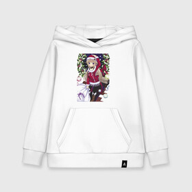Детская толстовка хлопок Красавица снегурочка, аниме: в Ухте, 100% хлопок | Круглый горловой вырез, эластичные манжеты, пояс, капюшен | anime | bow | eyes | gifts | holiday | new year | snow | snow maiden | аниме | бант | глаза | новый год | подарки | праздник | снег | снегурочка