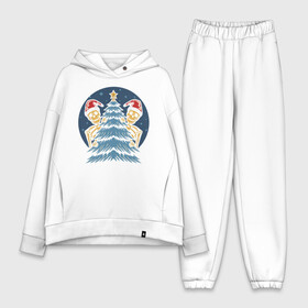 Женский костюм хлопок Oversize А нам всё равно: в Ухте,  |  | christmas tree | hype | motto | new year | skeleton | skull | star | ёлка | звезда | лозунг | небо | новый год | скелет | хайп | череп