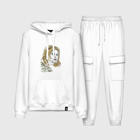 Женский костюм хлопок (с толстовкой) с принтом Курт Кобэйн в Ухте,  |  | kurt cobain | nirvana | графика | курт кобейн | минимализм | нирвана | шарж