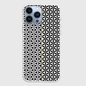 Чехол для iPhone 13 Pro Max с принтом Цветок Жизни (чёрно белый) в Ухте,  |  | геометрия пространства | герметизм | древо жизни | друнвало мельхиседек | золотое сечение | куб метатрона | матрица | мудрость | роза мира | сакральная геометрия | семя жизни