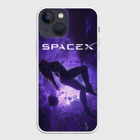 Чехол для iPhone 13 mini с принтом Space X Girl in zero gravity в Ухте,  |  | american company | astronaut | emblem | girl | in zero gravity | logo | planets | space | space x | suborbital flights | американская компания | астронавт | в невесомости | девушка | космос | логотип | осколки | планеты | суборбитальные пол