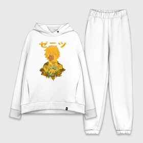 Женский костюм хлопок Oversize с принтом Зеницу Агацума силуэт в Ухте,  |  | anime | demon slayer | kimetsu no yaiba | zenitsu agatsuma | аниме | зеницу агацума | клинок | клинок рассекающий демонов | манга | рассекающий демонов