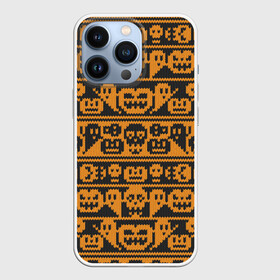 Чехол для iPhone 13 Pro с принтом Свитер с тыквами в Ухте,  |  | halloween | вязанный | вязаный | привидение | свитер | скелет | тыквы | узор | хэллоуин | череп