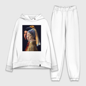 Женский костюм хлопок Oversize с принтом Ян Вермеер, Девушка с жемчужной сережкой в Ухте,  |  | Тематика изображения на принте: барокко | живопись | картина | портрет | реализм