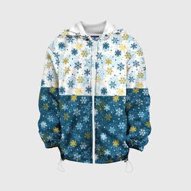 Детская куртка 3D с принтом Падают Снежинки в Ухте, 100% полиэстер | застежка — молния, подол и капюшон оформлены резинкой с фиксаторами, по бокам — два кармана без застежек, один потайной карман на груди, плотность верхнего слоя — 90 г/м2; плотность флисового подклада — 260 г/м2 | merry christmas | дед мороз | ёлка | зима | мороз | новый год | подарок | праздник | рождество | с новым годом | сантаклаус | снег | снеговик | снегурочка | снежинки | снежные узоры | узоры