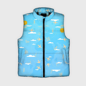 Женский жилет утепленный 3D мое путешествие: в Ухте,  |  | включено | маршрут | облака | отель | путешествие | самолёт | турист