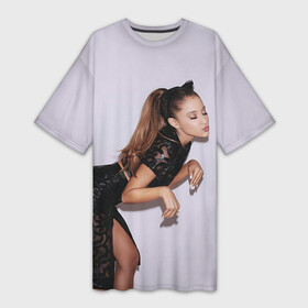 Платье-футболка 3D с принтом Киска Ариана в Ухте,  |  | ariana grande | pop | rap | rep | ариана гранде | исполнители | исполнитель | музыка | поп | попса | реп