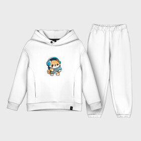 Детский костюм хлопок Oversize с принтом Котенок играет в Ухте,  |  | игра | клавиатура | котенок | наушники