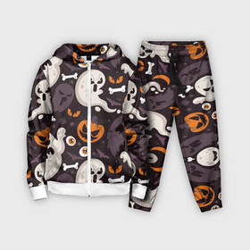 Детский костюм 3D с принтом Мрачный праздник в Ухте,  |  | иллюстрация | конфеты | метла | призрак | черепа