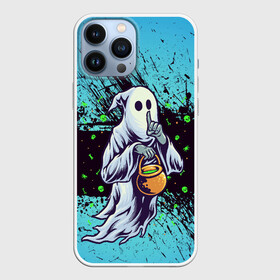 Чехол для iPhone 13 Pro Max с принтом Привидение в Ухте,  |  | halloween | арт | графика | мистика | праздник | тыква | ужасы | хэллоуин