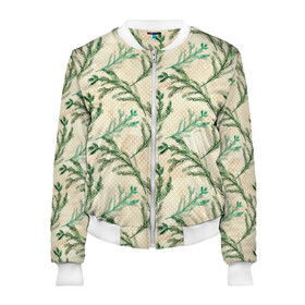 Женский бомбер 3D с принтом Ель новогодняя в Ухте, 100% полиэстер | застегивается на молнию, по бокам два кармана без застежек, мягкие манжеты, по низу бомбера и на воротнике — эластичная резинка | new year | елка | елочка | ель | иголочки | новогодняя | новый год