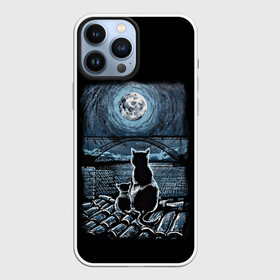 Чехол для iPhone 13 Pro Max КОТЫ НА КРЫШЕ: в Ухте,  |  | cat | moon | night | животные | звезды | звери | кот | котенок | коты | кошка | красиво | крыша | луна | мама | небо | ночь | тьма