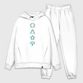 Мужской костюм хлопок OVERSIZE Игра в Кальмара v4: в Ухте,  |  | squid game | squid game logo | squid game shapes | squid logo | игра в кальмара | логотип | фигуры