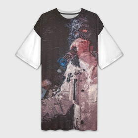 Платье-футболка 3D с принтом Paul de Technoir в Ухте,  |  | hip hop | pasha technik | russian rap | андеграунд | граффити | паша техник | русский рэп | рэп | хип хоп