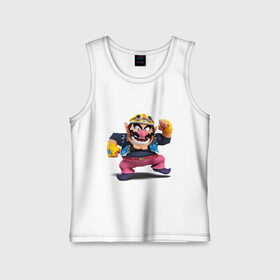 Детская майка хлопок с принтом Wariо в Ухте,  |  | bowser | bowsette | bullet bill | goomba | koopa | luigi | mario | mario heroes | nintendo | peach | power up | princess | princess peach | star | super mario | super mario bros | toad | wario | yoshi | боузер | братья марио | варио | купа | луиджи | мари