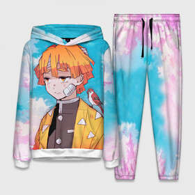 Женский костюм 3D (с толстовкой) с принтом КЛИНОК РАССЕКАЮЩИЙ ДЕМОНОВ, ЗЕНИТЦУ в Ухте,  |  | demon slayer | giuy tomioka | kimetsu no yaiba | kny | nezuko | shinobu | slayer | tanjiro | yoriichi tsugikuni | zenitsu | гию томиока | зенитсу | зенитцу | иноске хашибира | клинок рассекающий демонов | незуко | танджиро | шинобу 