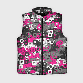 Женский жилет утепленный 3D Squid Game Camo: в Ухте,  |  | squid game | геометрия | игра в кальмара | кауфляж | милитари | паттерн | розовый | фигуры