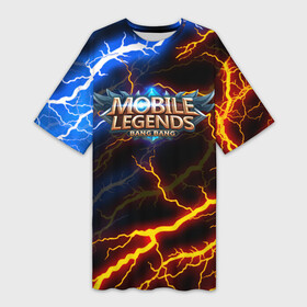 Платье-футболка 3D с принтом Mobile Legends разряды молний  flash в Ухте,  |  | 515 unite | bang bang | battle arena | moba | mobile legends | mobile legends bang bang | online battle arena | банг банг | моба | мобайл легенд | мобиле легендс