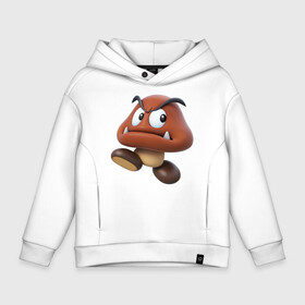 Детское худи Oversize хлопок с принтом Gooomba в Ухте, френч-терри — 70% хлопок, 30% полиэстер. Мягкий теплый начес внутри —100% хлопок | боковые карманы, эластичные манжеты и нижняя кромка, капюшон на магнитной кнопке | bowser | bowsette | bullet bill | goomba | koopa | luigi | mario | mario heroes | nintendo | peach | power up | princess | princess peach | star | super mario | super mario bros | toad | wario | yoshi | боузер | братья марио | варио | купа | луиджи | мари