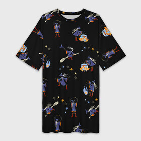 Платье-футболка 3D ВЕСЕЛЫЕ ВЕДЬМЫ: в Ухте,  |  | ведьмы | волшебство | колдовать | магия | хеллоуин