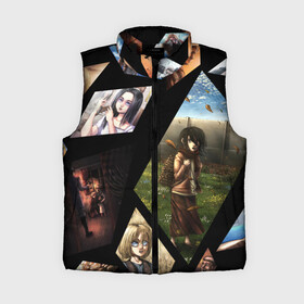 Женский жилет утепленный 3D с принтом Атака титанов портреты. в Ухте,  |  | attack on titan | monsters | атака титанов | монстры | титаны