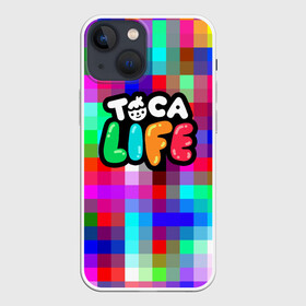 Чехол для iPhone 13 mini с принтом TOCA BOCA LOGO PIXEL | COLOR GEOMETRY в Ухте,  |  | digital toys | gamer | games | helicopter taxi | pets | toca boca | toca hair salon | toca kitchen | toca life | toca life city | toca life worl | toca tea party | video games | игры