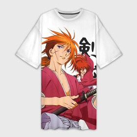 Платье-футболка 3D Бродяга Кенсин  Химура: в Ухте,  |  | rk | ruroken | rurouni kenshin | samurai x | аниме | бродяга кэнсин | манга | самурай икс | химура