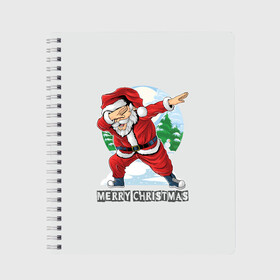 Тетрадь с принтом Mary Christmas (Dab) в Ухте, 100% бумага | 48 листов, плотность листов — 60 г/м2, плотность картонной обложки — 250 г/м2. Листы скреплены сбоку удобной пружинной спиралью. Уголки страниц и обложки скругленные. Цвет линий — светло-серый
 | christmas | merry christmas | santa claus | дед мороз | ёлка | зима | мороз | новый год | подарок | праздник | рождество | с новым годом | санта клаус | снегурочка | снежинки