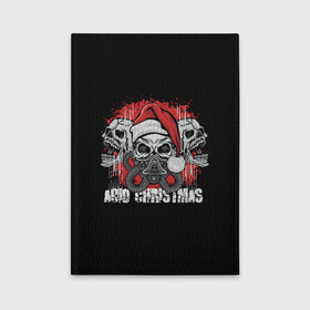 Обложка для автодокументов с принтом Mary Christmas (черепа) в Ухте, натуральная кожа |  размер 19,9*13 см; внутри 4 больших “конверта” для документов и один маленький отдел — туда идеально встанут права | christmas | merry christmas | santa claus | дед мороз | ёлка | зима | мороз | новый год | подарок | праздник | рождество | с новым годом | санта клаус | снегурочка | снежинки