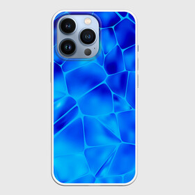 Чехол для iPhone 13 Pro с принтом Ice Under Water в Ухте,  |  | blue | geometry | gradient | ice | neon | polygon | polygonal | waporwave | water | абстрактный | вода | волны | геометрический узор | геометрия | голубые волны | градиент | зима | зимний узор | лед | ледяная абстракция | ледяной
