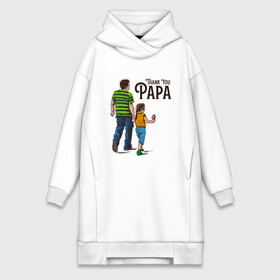 Платье-худи хлопок с принтом Thanks Papa в Ухте,  |  | thanks | арт | девочка | дочка | иллюстрация | мороженное | отец | папа | родитель