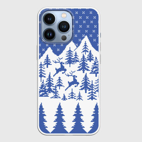 Чехол для iPhone 13 Pro с принтом Горные Олени в Ухте,  |  | merry christmas | алатырь | бабушкин свитер | вышиванка | горы | ёлка | зверь | зима | косули | лось | новый год | обережная вышивка | олень | орнамент | подарок | рождество | русская рубашка | свитер