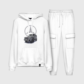 Женский костюм хлопок (с толстовкой) с принтом Mercedes Gelendwagen G63 AMG G class G400d в Ухте,  |  | car | force | g63 amg | germany | mercedes | motorsport | power | prestige | автоспорт | германия | мерседес | мощь | сила